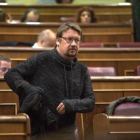 El líder de En Comú Podem, Xavier Domènech, en el Congreso de los Diputados.