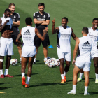 Los jugadores madridistas durante un entrenamiento. SERGIO PÉREZ