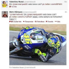 El intercambio de tuits entre Valentino Rossi y Marc Márquez.
