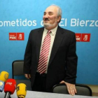 Nieto, en la sede del PSOE durante la presentación de sus propuestas