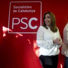 Susana Díaz participó ayer en un acto con militantes en Mataró. QUIQUE GARCÍA