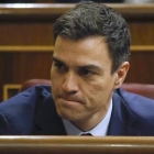 El secretario general del PSOE, Pedro Sánchez, en el Congreso.