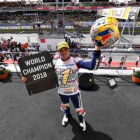 Jorge Martín celebra su título mundial en Moto3 tras su exhibición en el Gran Premio de Malasia. MOTOGP