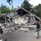 Casas destruidas por el tembolor de esen Sajang, en Sembalun, al este de Lombok (Indonesia).