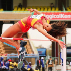 María Vicente, en la prueba de salto de altura del Mundial juvenil de atletismo en Nairobi.
