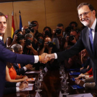 Rivera y Rajoy, tras la firma del pacto de investidura, el 28 de agosto del 2016.