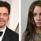El actor Benicio del Toro con su nueva novia, la atriz francesa Indiana Vianelli, de 20 años.