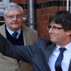 Carles Puigdemont, tras salir de la cárcel de Neumünster.