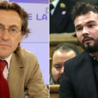 El periodista Hermann Tertsch y el diputado de ERC Gabriel Rufián.