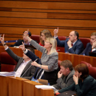 Procuradores del Grupo Socialista durante el Pleno de las Cortes de Castilla y León. LETICIA PÉREZ
