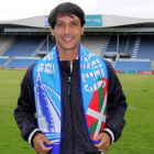 Sergio Fernández en su presentación como nuevo director deportivo del Alavés. CDA