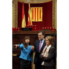 Sánchez-Camacho, Rajoy y De Gispert en el Parlament.