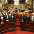 El Govern de Carles Puigdemont, en el pleno en el que se aprobó la declaración de independencia, el pasado 27 de octubre.