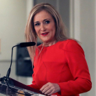 La presidenta de la Comunidad de Madrid Cristina Cifuentes en los desayunos informativos de Europa Press.