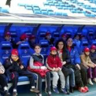Imagen de uno de los banquillos del Bernabéu que probaron los niños