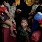 Una niña rohingya refugiada en Bangladesh.