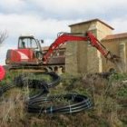 Vista de los trabajos para llevar la alta tensión en abril de este año
