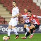 Gaztañana en el partido que disputó la Cultural en Logroño y que acabó en empate a un gol. LOF