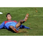 Cristiano Ronaldo durante el entrenamiento en Magaliesburg.