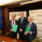 El presidente de Mercasa, David Martínez Fontano, y el de la Academia Iberoamericana de Gastronomía, Rafael Ansón, han suscrito el acuerdo en presencia del alcalde de León, Antonio Silván.