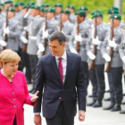 Primera reunión entre Pedro Sánchez y Angela Merkel en Berlín.