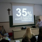 Un momento de la iniciativa Aula Respira en el colegio Divina Pastora.