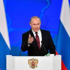 Vladimir Putin pronuncia su discurso anual sobre el estado de la Nación en Moscú.