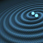 Ilustración en la que se muestra el impacto de las ondas gravitacionales causadas por un evento cósmico
