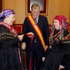 Ángeles González, Antonio Silván y Aurora Baza en la ceremonia de las Águedas. MARCIANO