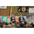 Javier Vidal, José Luis Rodríguez Zapatero, Mariano Rajoy y Teresa Mata, en el primer encuentro de los dos expresidentes tras su salida de la primera línea política. RAMIRO