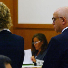 María Vaqué y Eduardo Pascual (expresidente de Eurobank) durante el juicio en la Audiencia Nacional.