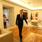 Zapatero en la sala de recepciones.