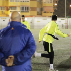 Un momento del entrenamiento con la herramienta creada por el leonés Fernando Martínez. DL