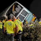 El autocar trasladaba turistas a Gerona tras pasar el día en Barcelona.