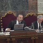 El tribunal que juzga a los políticos independentistas, en la sesión del 9 de abril.