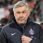 Ancelotti en un partido de la pasada temporada con el PSG.