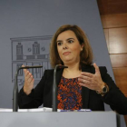 La vicepresidenta del Gobierno, Soraya Sáenz de Santamaría, valora este sábado la firma del decreto de convocatoria de la consulta del 9-N.