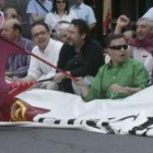 Chamorro, Moreno, Otero y Pardo portaron la pancarta de Conceyu