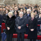 Familiares y amigos durante la misa funeral en menoria de Adolfo Suárez.