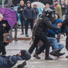 Detención de manifestantes en Minsk.
