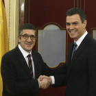 El presidente del Congreso, Patxi López, recibió ayer a Pedro Sánchez. Javier Lizón