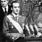 Don Juan Carlos, en su proclamación como rey.