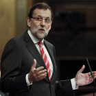 El presidente del Gobierno durante su intervención ayer en el pleno del Congreso.