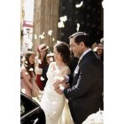Alaya y su marido, Jorge Castro, a su salida de la iglesia.