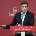 Pedro Sánchez, el pasado miércoles en la sede del PSOE.