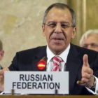 El ministro ruso de Exteriores, Sergei Lavrov, en un discurso ante la Conferencia de Desarme de la O