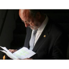El alcalde de Valladolid, Javier León de la Riva, momentos después de finalizar su juicio por un presunto delito de desobediencia
