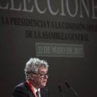 Ángel María Villar, en la asamblea de la Federación del pasado mayo en la que fue reelegido