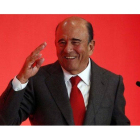 El presidente del Banco del Santander, Emilio Botín, durante la presentación de resultados el banco, el pasado enero.