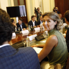 La ministra de Agricultura, antes del inicio de la reunión con el sector lácteo.